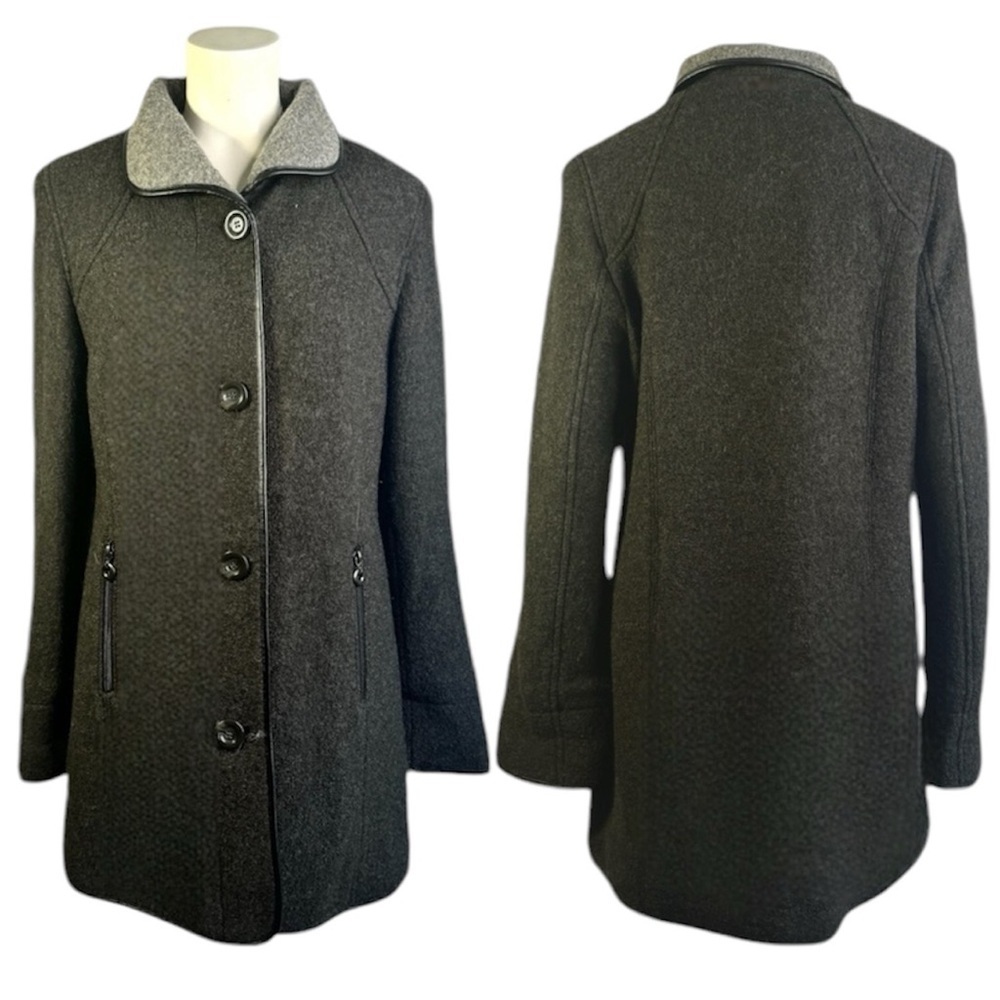 NICCOLINI BLACK WOOL TRENCH COAR WOMAN SIZE 8